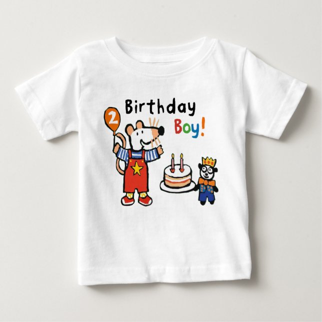 T-shirt Pour Bébé Maisy Birthday Boy, 2 Ans (Devant)
