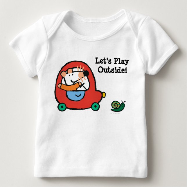 T-shirt Pour Bébé Maisy conduit une voiture rouge mignonne (Devant)