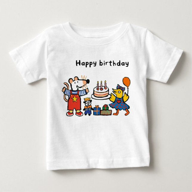 T-shirt Pour Bébé Maisy Personalized Birthday (Devant)