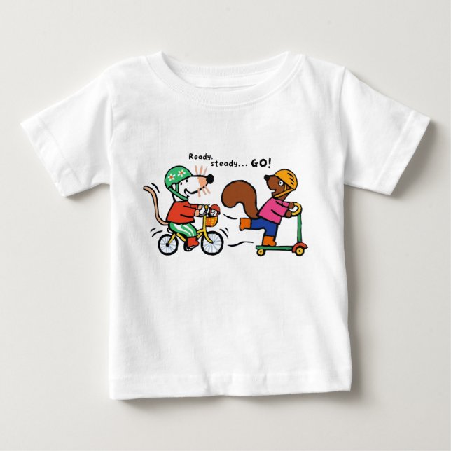 T-shirt Pour Bébé Maisy Rides a Bike (Devant)