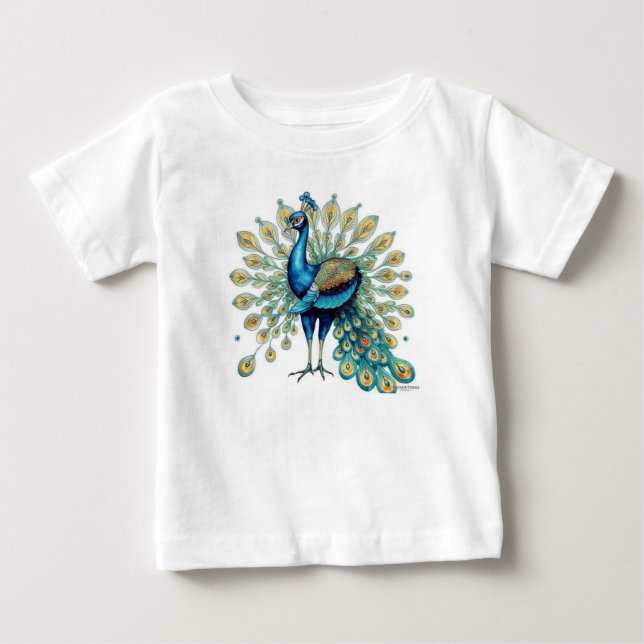 T-shirt Pour Bébé Majestic Peacock (Devant)