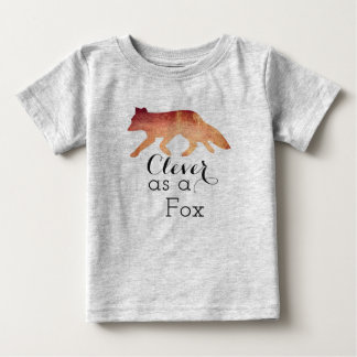 T-shirt Pour Bébé Malin comme un Renard Typographique Aquarelle