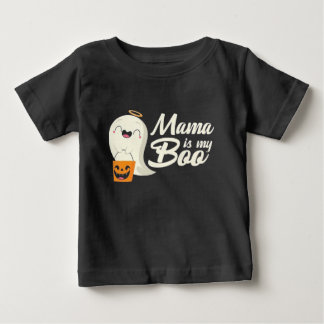 T-shirt Pour Bébé Mama Is My Boo Kids Baby's First Halloween