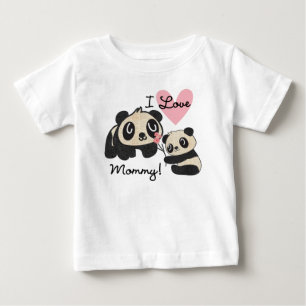 T-shirt Pour Bébé Maman d'amour des pandas I