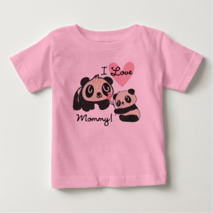 T-shirt Pour Bébé Maman d'amour des pandas I