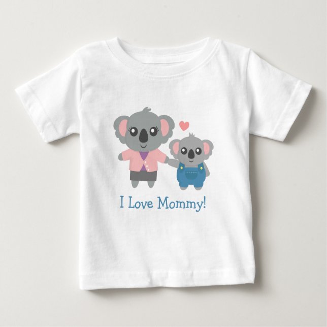 T-shirt Pour Bébé Maman et enfant mignons d'ours de koala (Devant)