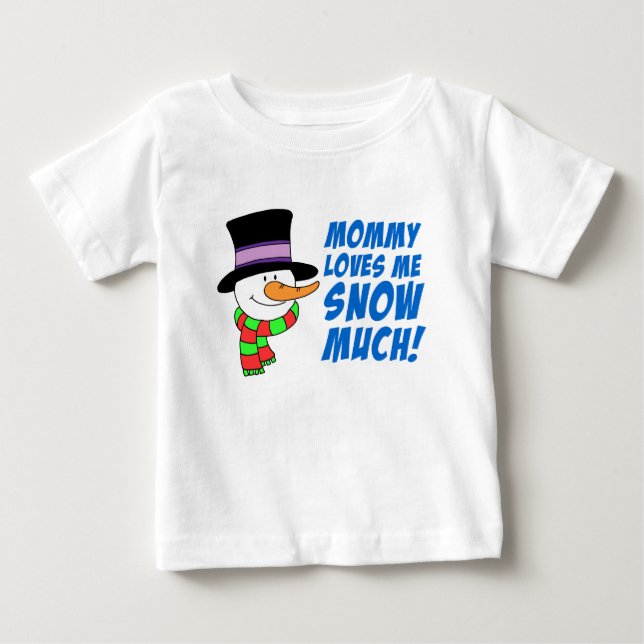 T-shirt Pour Bébé Maman M'Aime Beaucoup Neige (Devant)
