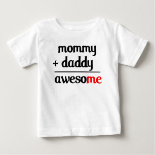 T-shirt Pour Bébé Maman Plus Papa Égal Awesome Enfants Chemise