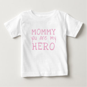 T-shirt Pour Bébé Maman tu es mon héros Typographie simple