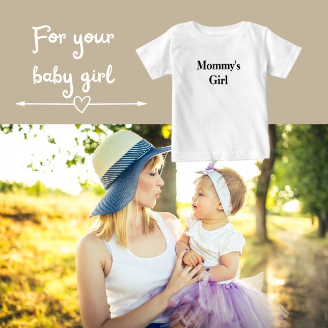 T-shirt Pour Bébé Maman's Girl Matching Maman and Me (You can change the text/font style/colors.)