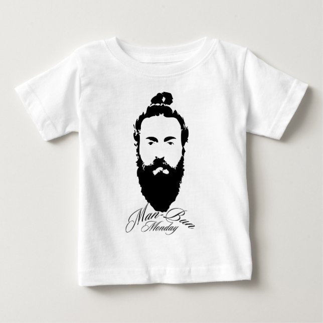 T-shirt Pour Bébé Man Bun lundi (Devant)