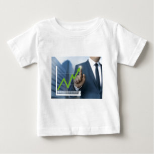 T-shirt Pour Bébé Man showing stock price touchscreen concept