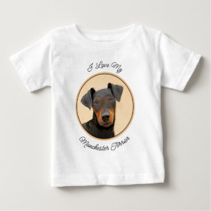 T-shirt Pour Bébé Manchester Terrier Peinture Art animal original