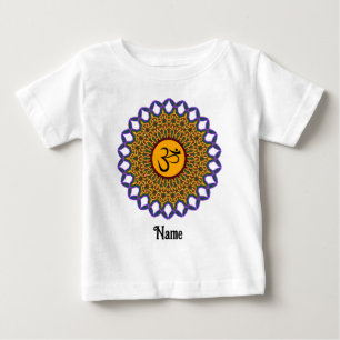 T-shirt Pour Bébé Mandala Yoga Om Peacock spirituel Customisé