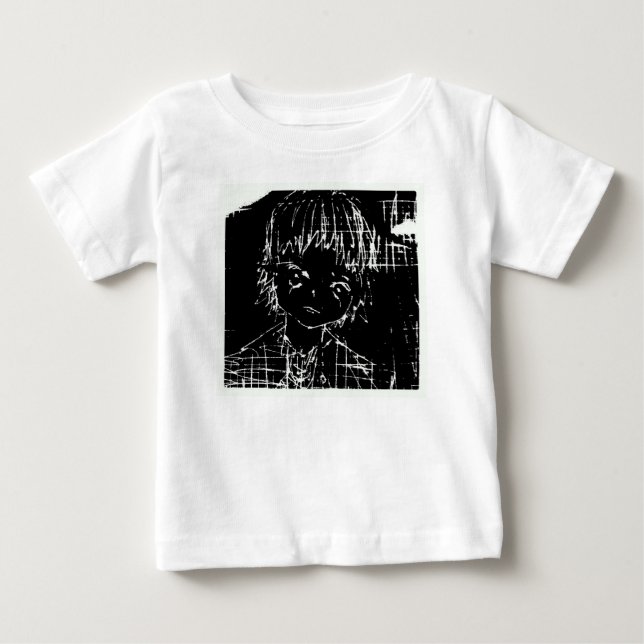 T-shirt Pour Bébé manga d'anime projet quotidien noir (Devant)