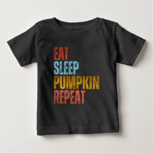T-SHIRT POUR BÉBÉ MANGER DORMIR CITROUILLE RÉPÉTER
