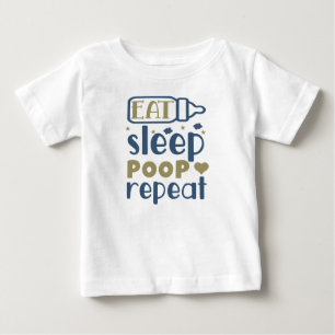 T-shirt Pour Bébé Manger Sleep Poop Répéter - Drôle
