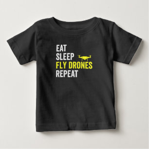 T-shirt Pour Bébé Mangez des drones de drones de sommeil Répéter dro