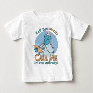 T-shirt Pour Bébé Mangez deux cookies, appelez-moi le matin