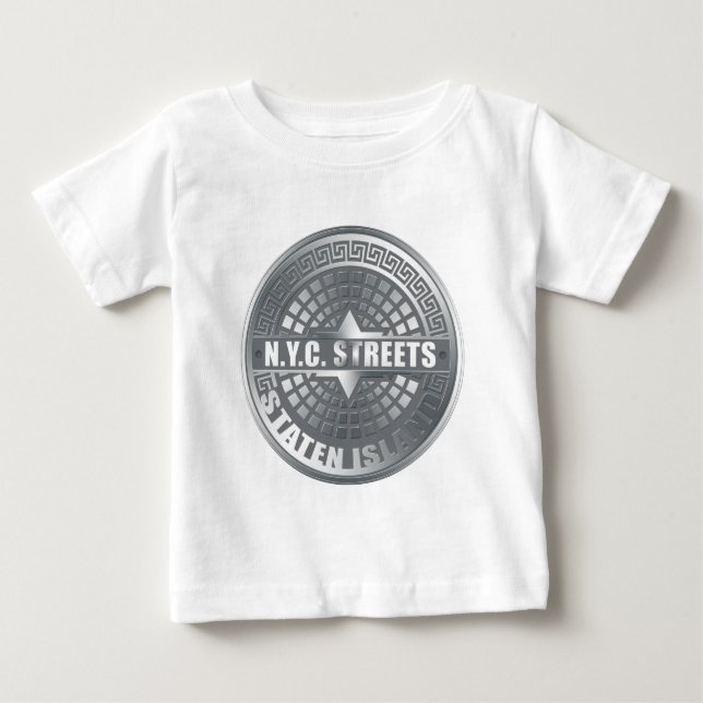 T-shirt Pour Bébé Manhole Staten Island Grey (Devant)