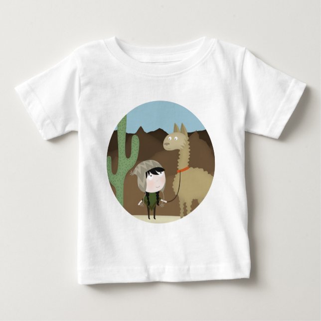 T-shirt Pour Bébé Marcheur de lama (Devant)