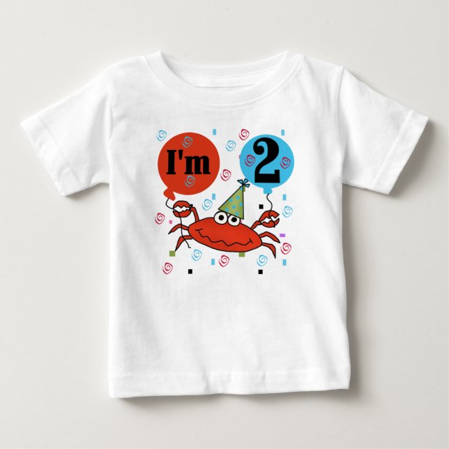 T-shirt Pour Bébé Marchez en crabe le 2ème anniversaire (Devant)