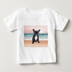 T-shirt Pour Bébé Mare French Bulldog Beach Eau Soleil