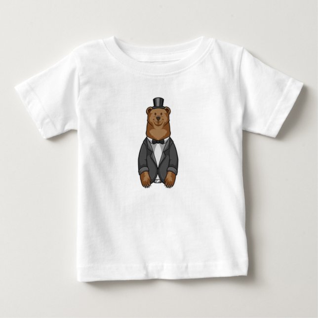 T-shirt Pour Bébé Marié ours avec veste (Devant)