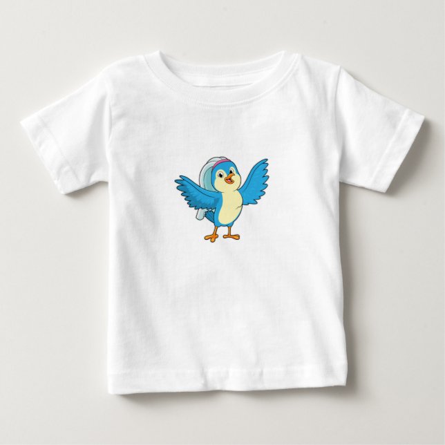 T-shirt Pour Bébé Mariée oiseau voilée (Devant)