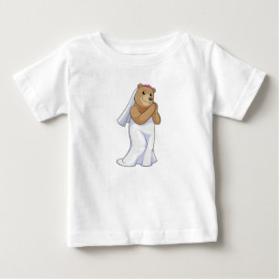 T-shirt Pour Bébé Mariée Ours avec Voile