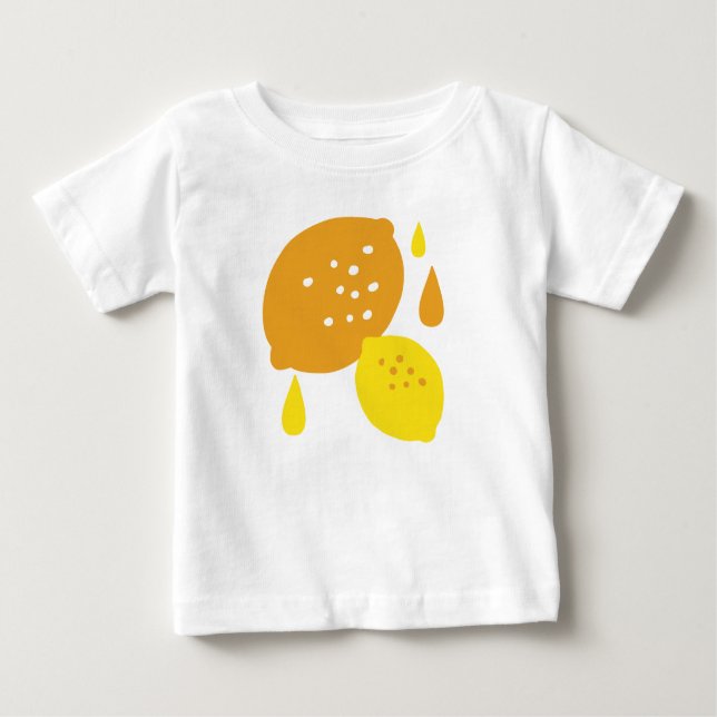 T-shirt Pour Bébé Marine Blue Lemon Art - Refresh Citrus Design (Devant)
