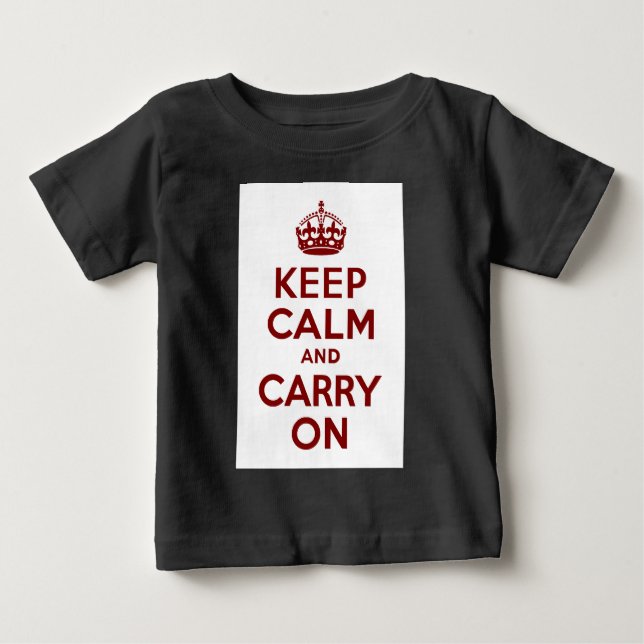 T-shirt Pour Bébé Maroon Gardez le calme et continuer (Devant)