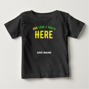T-SHIRT POUR BÉBÉ MARQUE NOIRE PERSONNALISABLE MODERNE ÉLÉGANT VERIF