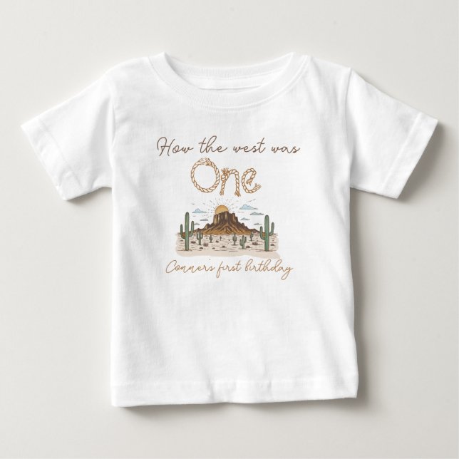 T-shirt Pour Bébé Marron Rustique How the West Was One 1er Anniversa (Devant)
