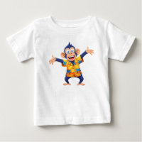 Mascotte singe en chemise hawaïenne tropicale