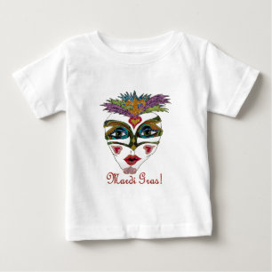 T-shirt Pour Bébé Masque de plumes de Parties scintillant Mardi Gras
