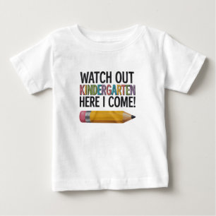 T-shirt Pour Bébé Maternelle Attention Me Voici Retour à l'École 