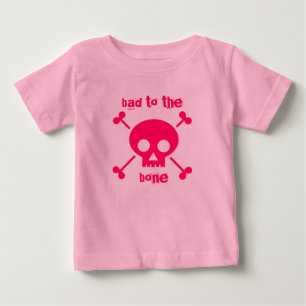 T-shirt Pour Bébé Mauvais à l'os mignon rose Halloween Tutu