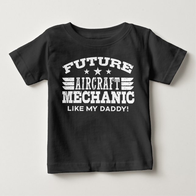 T-shirt Pour Bébé Mécanicien Aéronefs Futurs Comme Mon Papa (Devant)