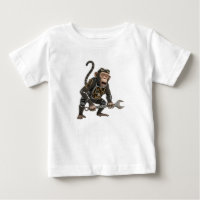 Mécanicien chimpanzé Steampunk avec Clé industriel