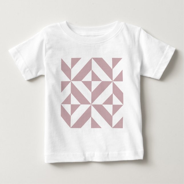 T-shirt Pour Bébé Medium Mauve Geometric Deco Cube Pattern (Devant)