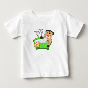 T-shirt Pour Bébé Meerkat à la baignade dans la baignoire