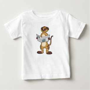 T-shirt Pour Bébé Meerkat à la lecture d'un journal