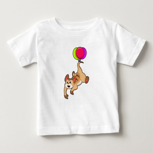 T-shirt Pour Bébé Meerkat avec ballon (Devant)