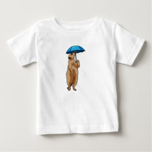 T-shirt Pour Bébé Meerkat avec parapluie
