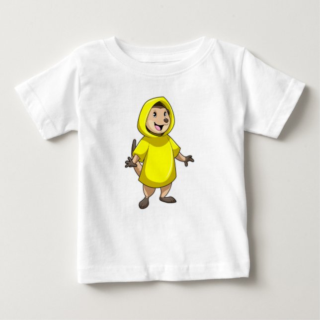 T-shirt Pour Bébé Meerkat avec Raincoat (Devant)
