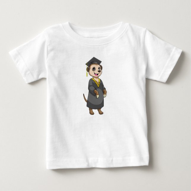 T-shirt Pour Bébé Meerkat comme étudiant avec diplôme (Devant)