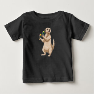 T-shirt Pour Bébé Meerkat Musicien Maracas