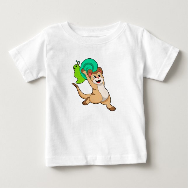 T-shirt Pour Bébé Meerkat with Snail.PNG (Devant)