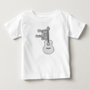 T-shirt Pour Bébé Meilleur guitariste du monde. noir et blanc